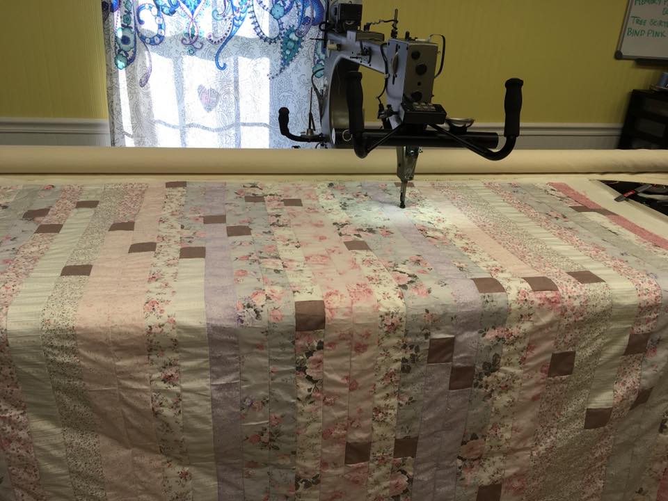 pink purple roses jelly roll race quilt